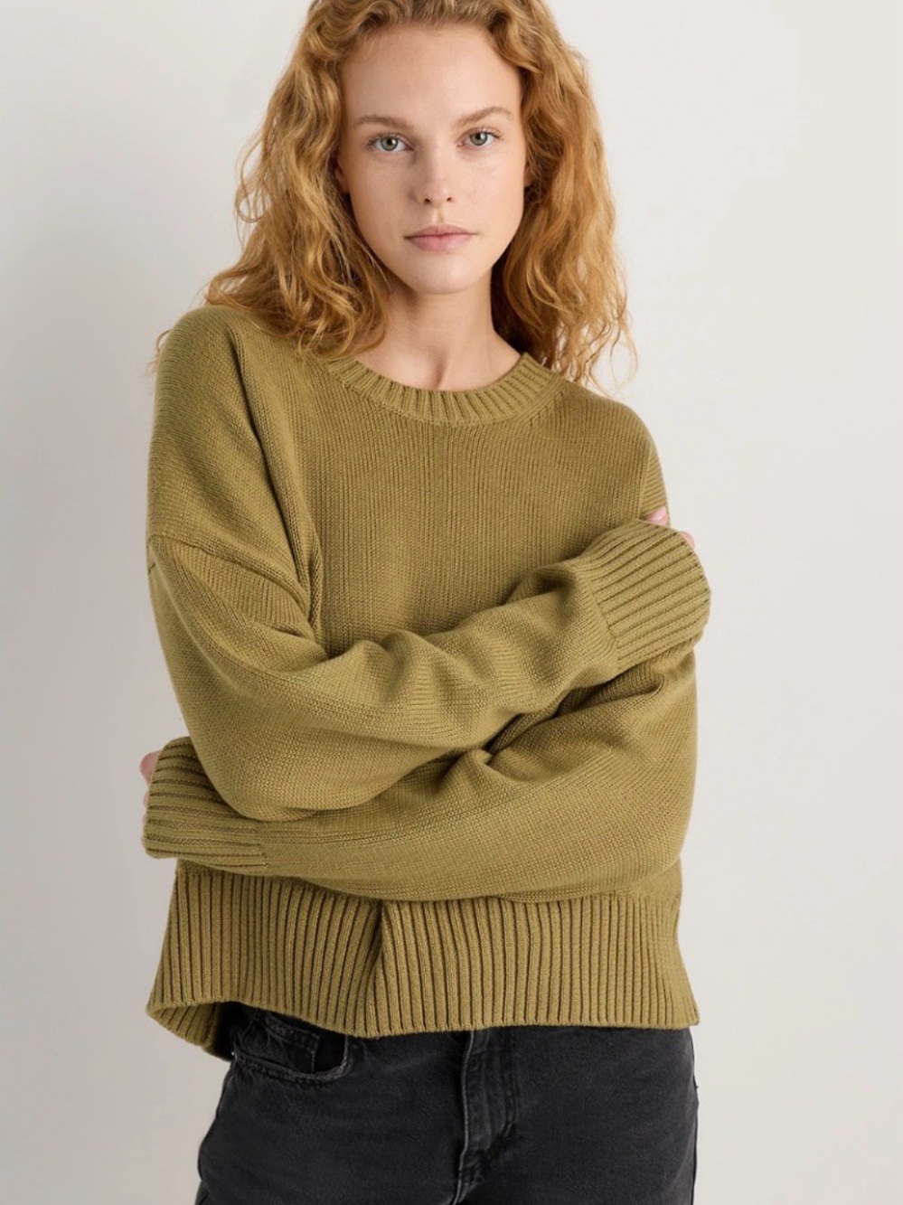100% Organic Cotton Boyfriend Crew Sweater